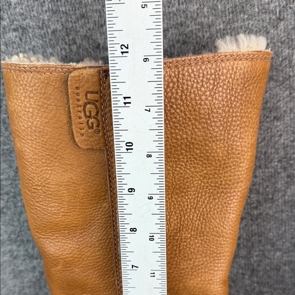 UGG All Leather Shearling Waterproof Women's Boots Chestnut 8.5 - Picture 15 of 16